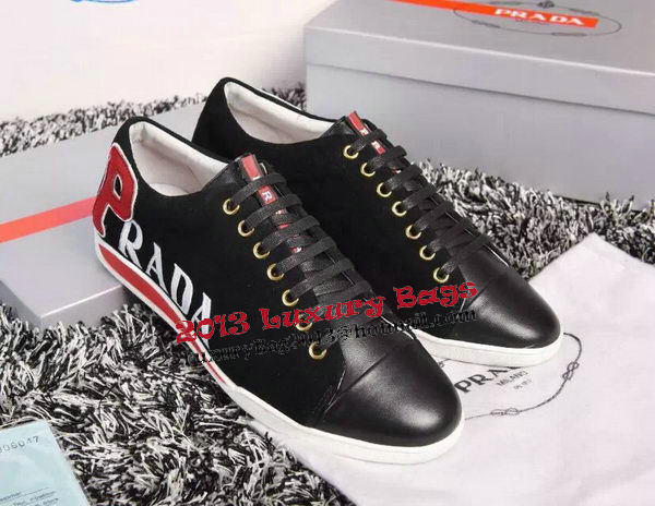 Prada Casual Shoes Calfskin Leather PD388 Black