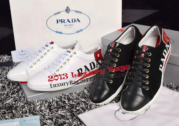 Prada Casual Shoes Calfskin Leather PD388 Black