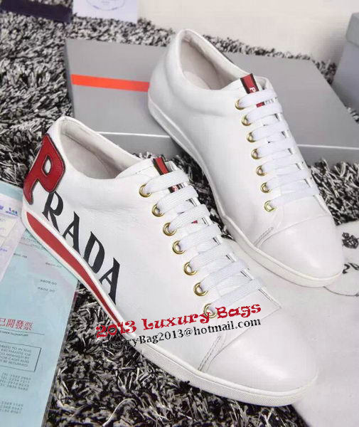 Prada Casual Shoes Calfskin Leather PD388 White