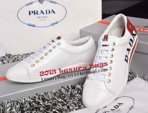 Prada Casual Shoes Calfskin Leather PD388 White