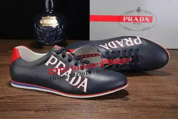 Prada Casual Shoes Calfskin Leather PD392 Blue