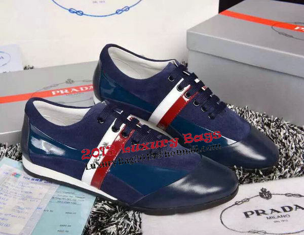 Prada Casual Shoes Suede Leather PD390 Blue