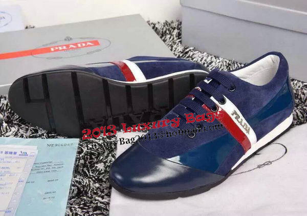 Prada Casual Shoes Suede Leather PD390 Blue