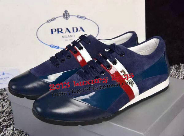 Prada Casual Shoes Suede Leather PD390 Blue