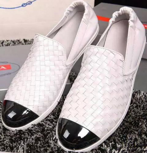 Prada Casual Shoes Weave Leather PD386 White