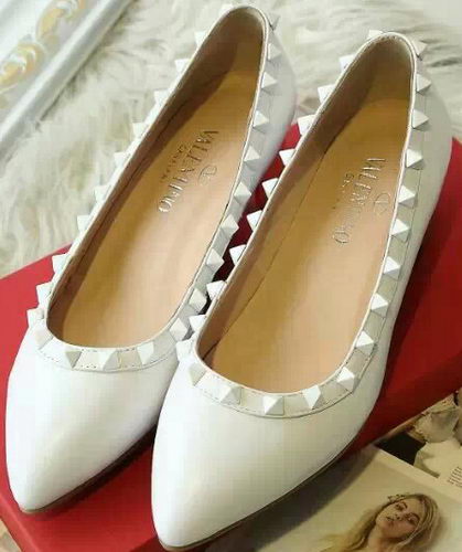 Valentino Point-Toe Ballerina VT420 White