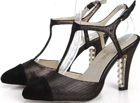 Chanel Sandals Pump Calfskin CH1088 Black