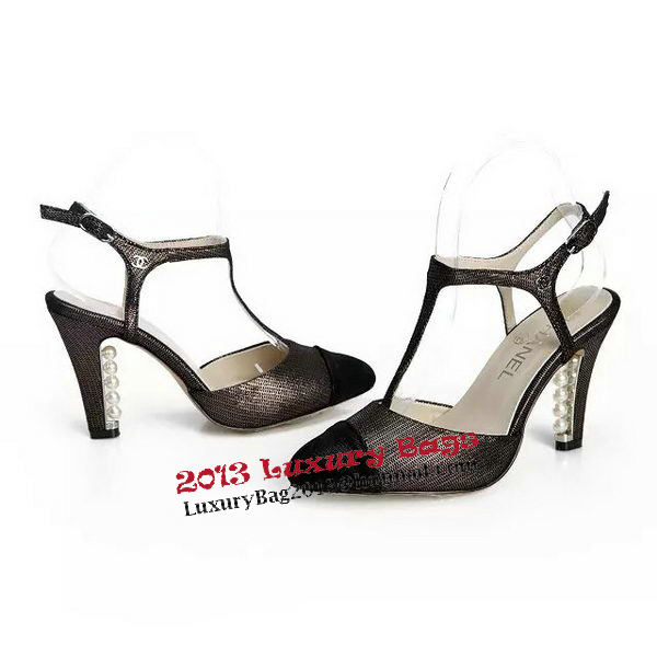 Chanel Sandals Pump Calfskin CH1088 Black