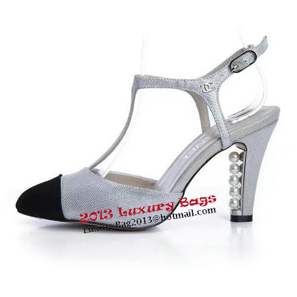 Chanel Sandals Pump Calfskin CH1088 Silver