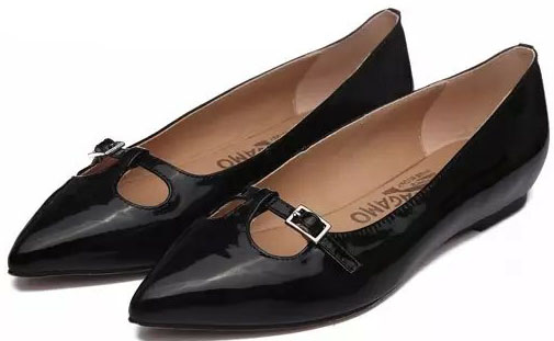 Ferragamo Ballerina Sheepskin Leather FL0572 Black