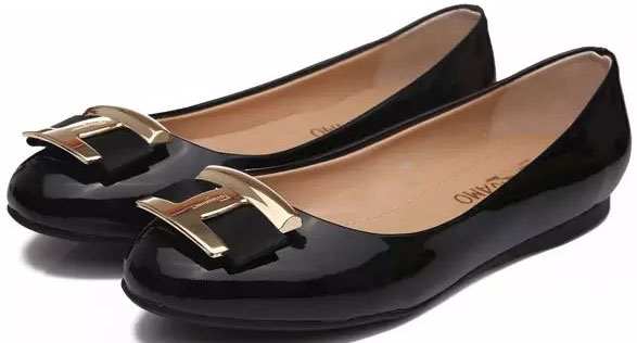 Ferragamo Ballerina Sheepskin Leather FL0575 Black