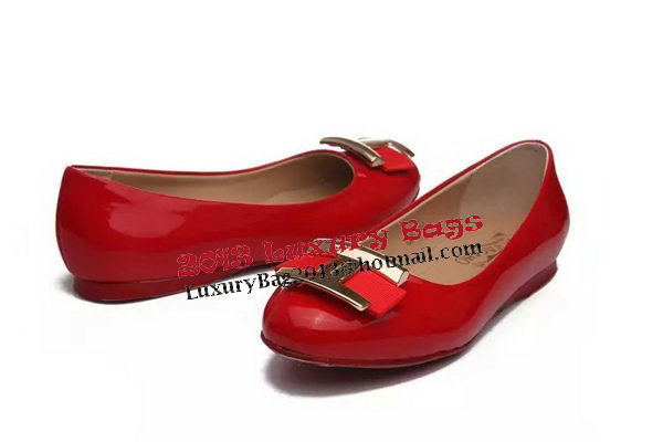 Ferragamo Ballerina Sheepskin Leather FL0575 Red