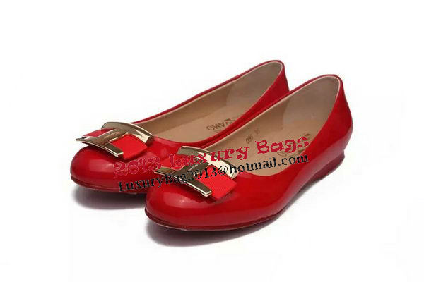 Ferragamo Ballerina Sheepskin Leather FL0575 Red