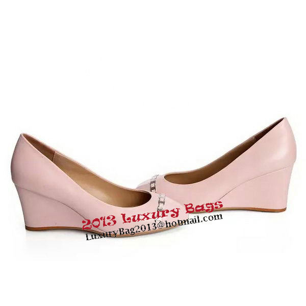 Ferragamo Wedges Calfskin Leather FL567 Pink