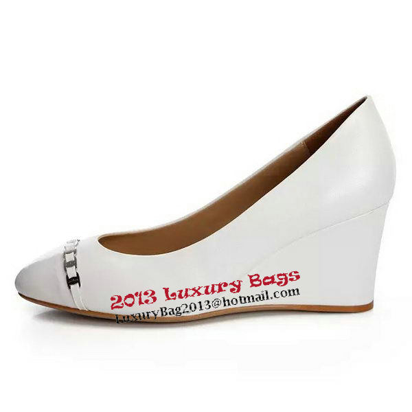 Ferragamo Wedges Calfskin Leather FL567 White