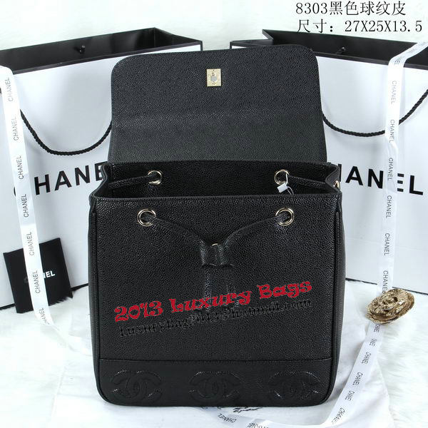 Chanel Backpack Cannage Pattern Leather CHA8303 Black