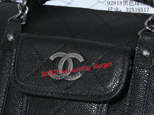 Chanel Bowling Handbags Cannage Patterns Leather A92818 Black