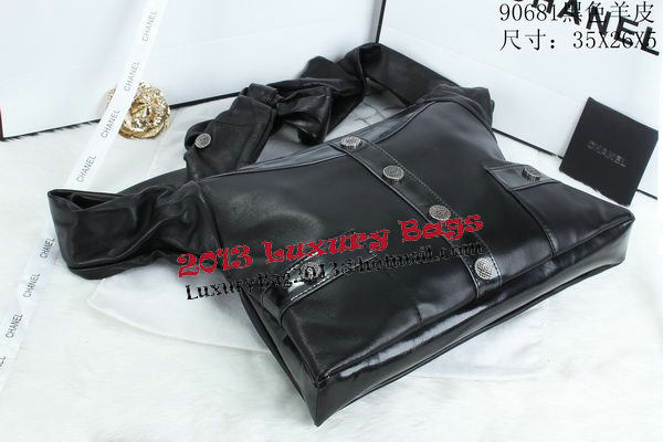 Girl Chanel Bag Lamskin Leather A90681 Black