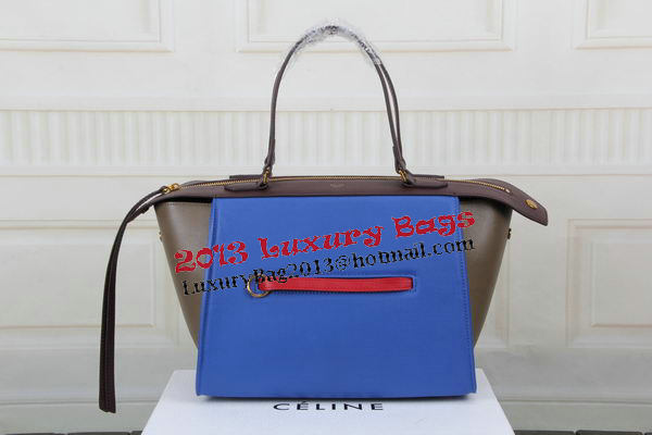 Celine Ring Bag Smooth Calfskin Leather 176203 Royal&Khaki&Maroon