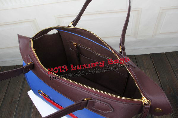 Celine Ring Bag Smooth Calfskin Leather 176203 Royal&Khaki&Maroon