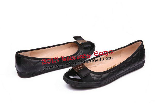 Ferragamo Ballerina Patent Leather FL0577 Black