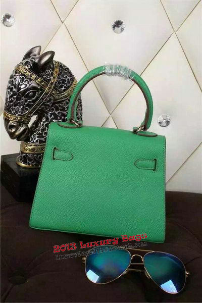 Hermes Kelly 20cm Tote Bag Litchi Leather K20 Green