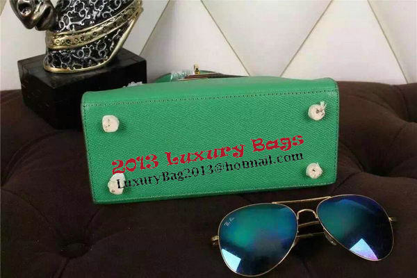 Hermes Kelly 20cm Tote Bag Litchi Leather K20 Green