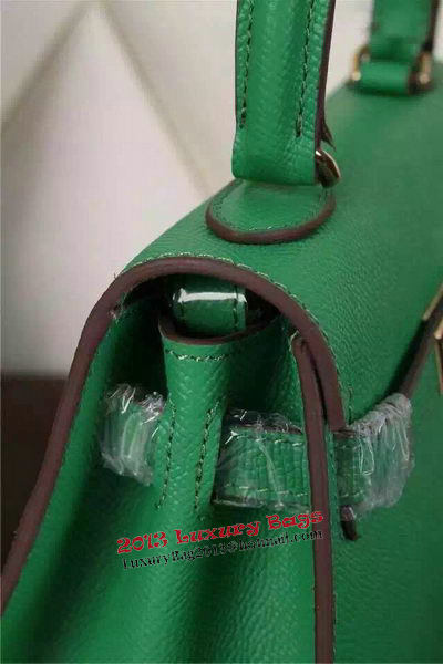 Hermes Kelly 20cm Tote Bag Litchi Leather K20 Green