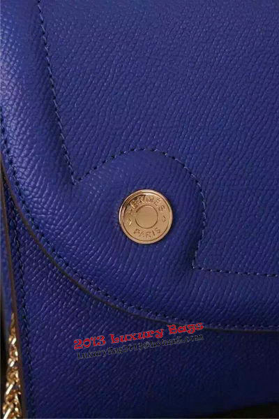 Hermes Passe-Guide Shoulder Bag Calfskin Leather H33225 Blue