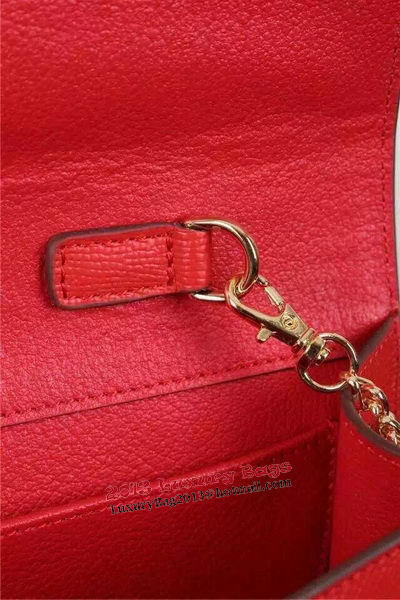 Hermes Passe-Guide Shoulder Bag Calfskin Leather H33225 Red