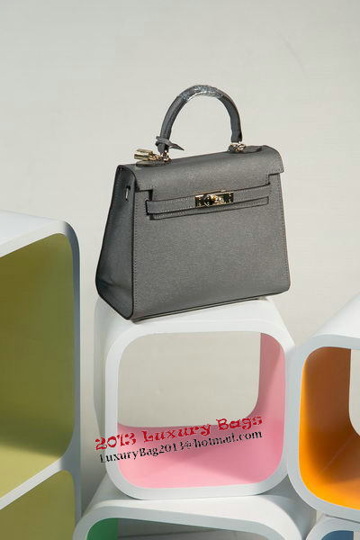 Hermes Kelly 25cm Tote Bag Togo Leather K2138 Grey