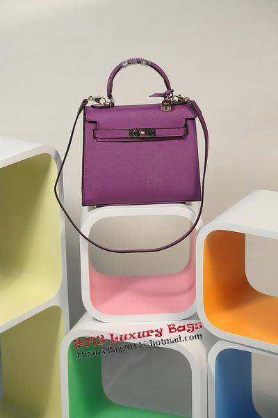 Hermes Kelly 25cm Tote Bag Togo Leather K2138 Purple