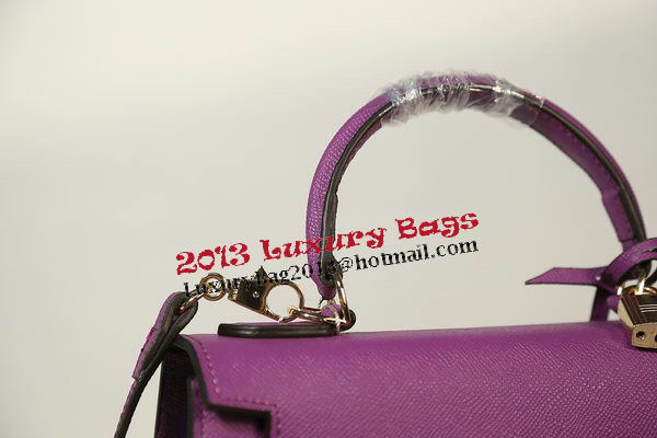 Hermes Kelly 25cm Tote Bag Togo Leather K2138 Purple