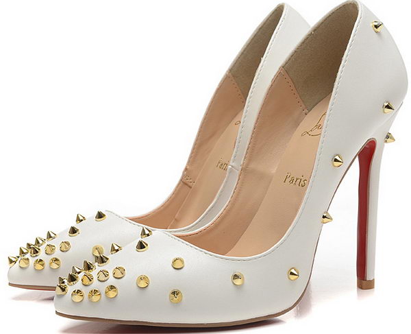 Christian Louboutin 120mm Pump Sheepskin Leather CL1491 White