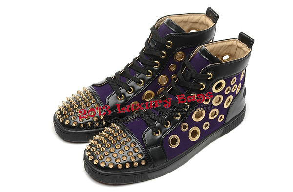 Christian Louboutin Casual Shoes Sheepskin Leather CL892 Purple