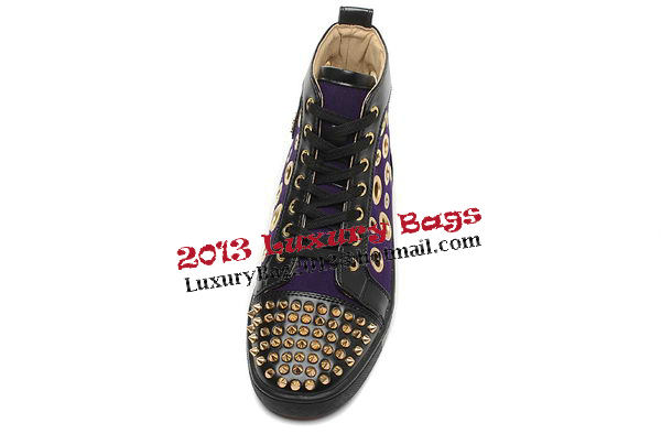 Christian Louboutin Casual Shoes Sheepskin Leather CL892 Purple