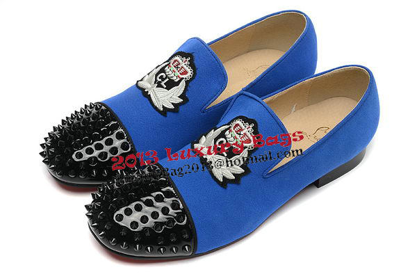 Christian Louboutin Casual Shoes Suede Leather CL898 Blue