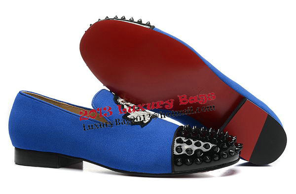 Christian Louboutin Casual Shoes Suede Leather CL898 Blue