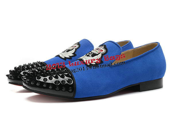 Christian Louboutin Casual Shoes Suede Leather CL898 Blue