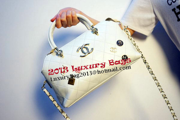 Chanel Shopper Tote Bags Sheepskin Leather CHA3619 White