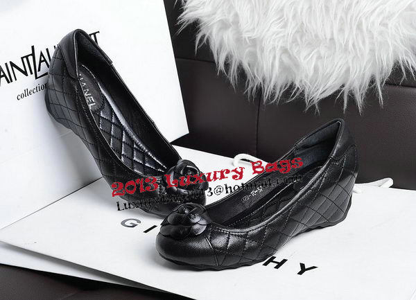 Chanel Ballerina Flat Sheepskin Leather CH1202 Black