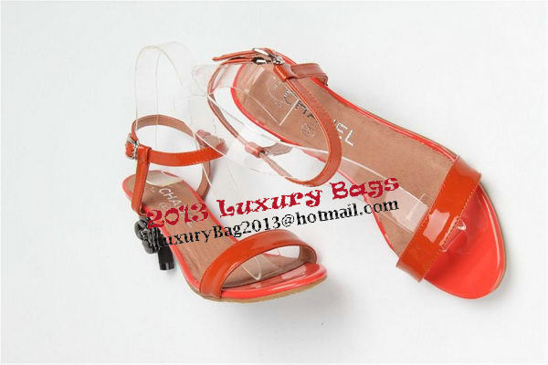 Chanel Sandal Patent Leather CH1207YF Orange