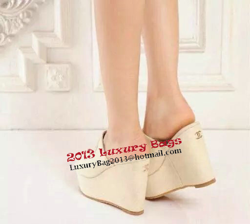 Chanel Wedges Canvas CH1111LRF Apricot