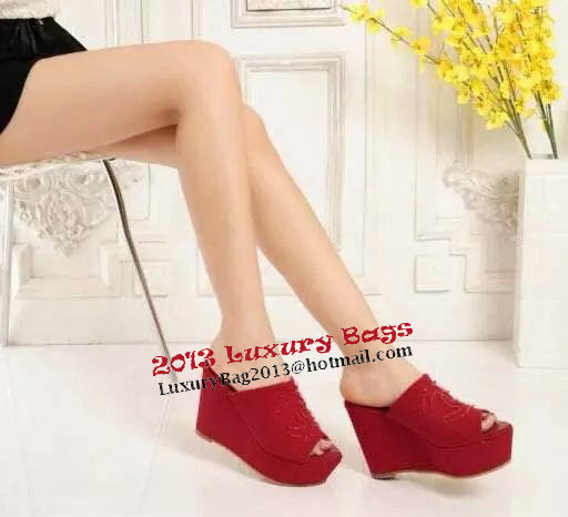 Chanel Wedges Canvas CH1111LRF Red