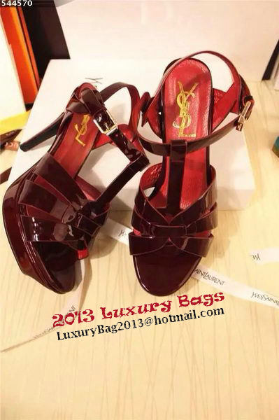 Yves Saint Laurent 130mm Pump Sandals Patent YSL250LWR Burgundy