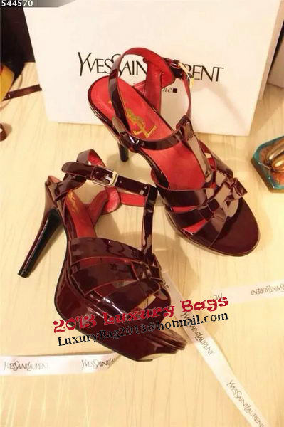 Yves Saint Laurent 130mm Pump Sandals Patent YSL250LWR Burgundy