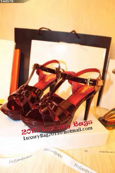 Yves Saint Laurent 130mm Pump Sandals Patent YSL250LWR Burgundy