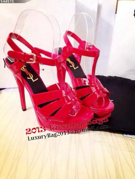 Yves Saint Laurent 130mm Pump Sandals Patent YSL250LWR Red