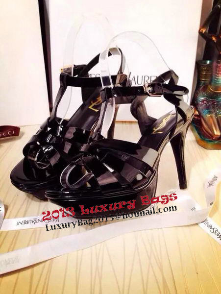 Yves Saint Laurent 130mm Pump Sandals Patent YSL262LWR Black