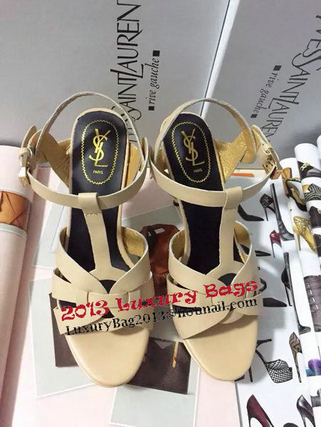 Yves Saint Laurent 130mm Pump Sandals Sheepskin YSL256LWR Apricot